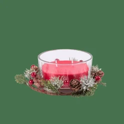 CASA XMAS Candela Con Decorazione Rosso| Candele