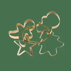 CASA X-MAS GOLD Formine Coppaimpasto Set Di 4 Dorato| Utensili Da Forno|Stampi
