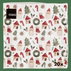 CASA X-MAS VIBE Set Di 20 Tovaglioli Multicolore| Tovaglioli