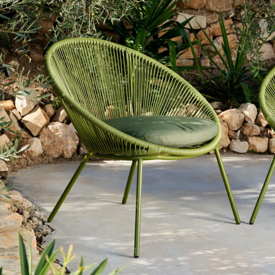 CASA PAPAYO Sedia Lounge Con Cuscino Verde| Sedie Lounge