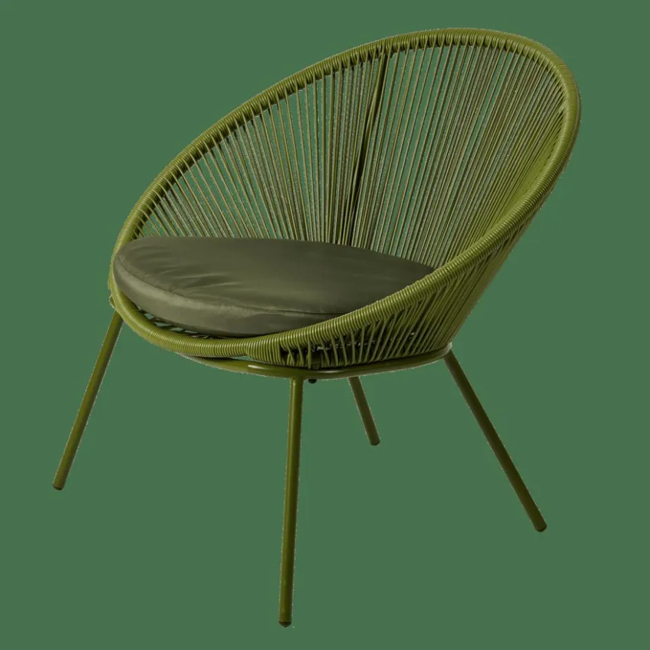CASA PAPAYO Sedia Lounge Con Cuscino Verde| Sedie Lounge