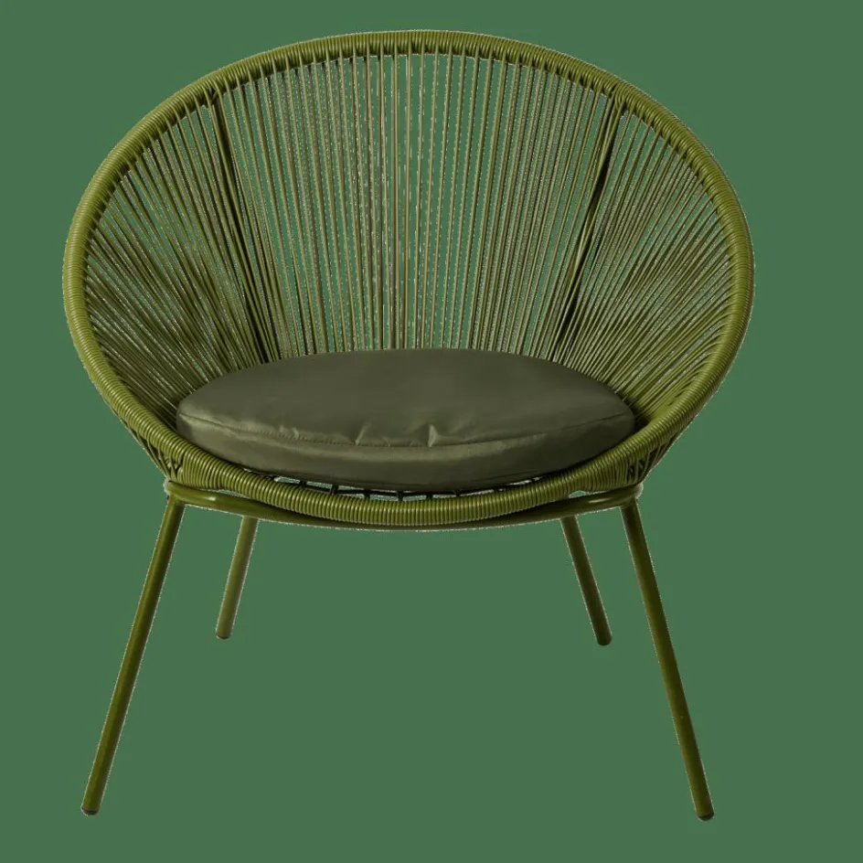 CASA PAPAYO Sedia Lounge Con Cuscino Verde| Sedie Lounge