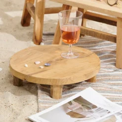 CASA TEAK Supporto Su Base Naturale| Supporti Per Piante