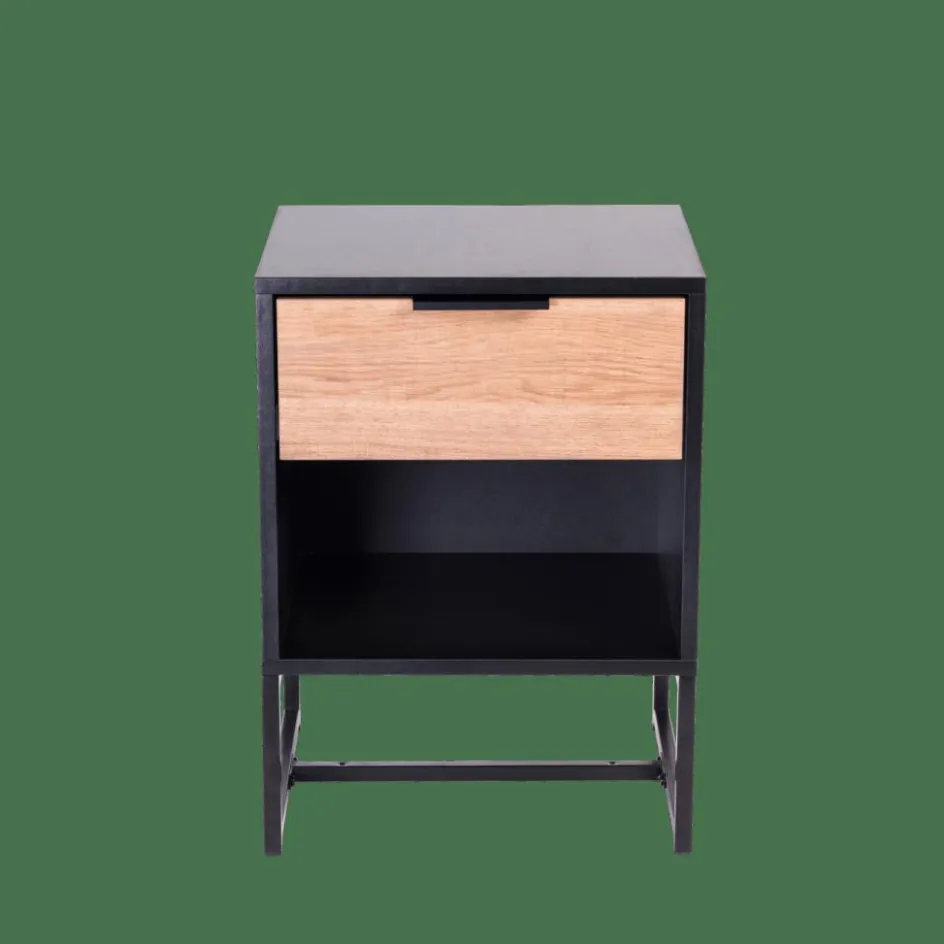 CASA TRENTON Comodino Nero, Naturale| Comodini|Cassettiere